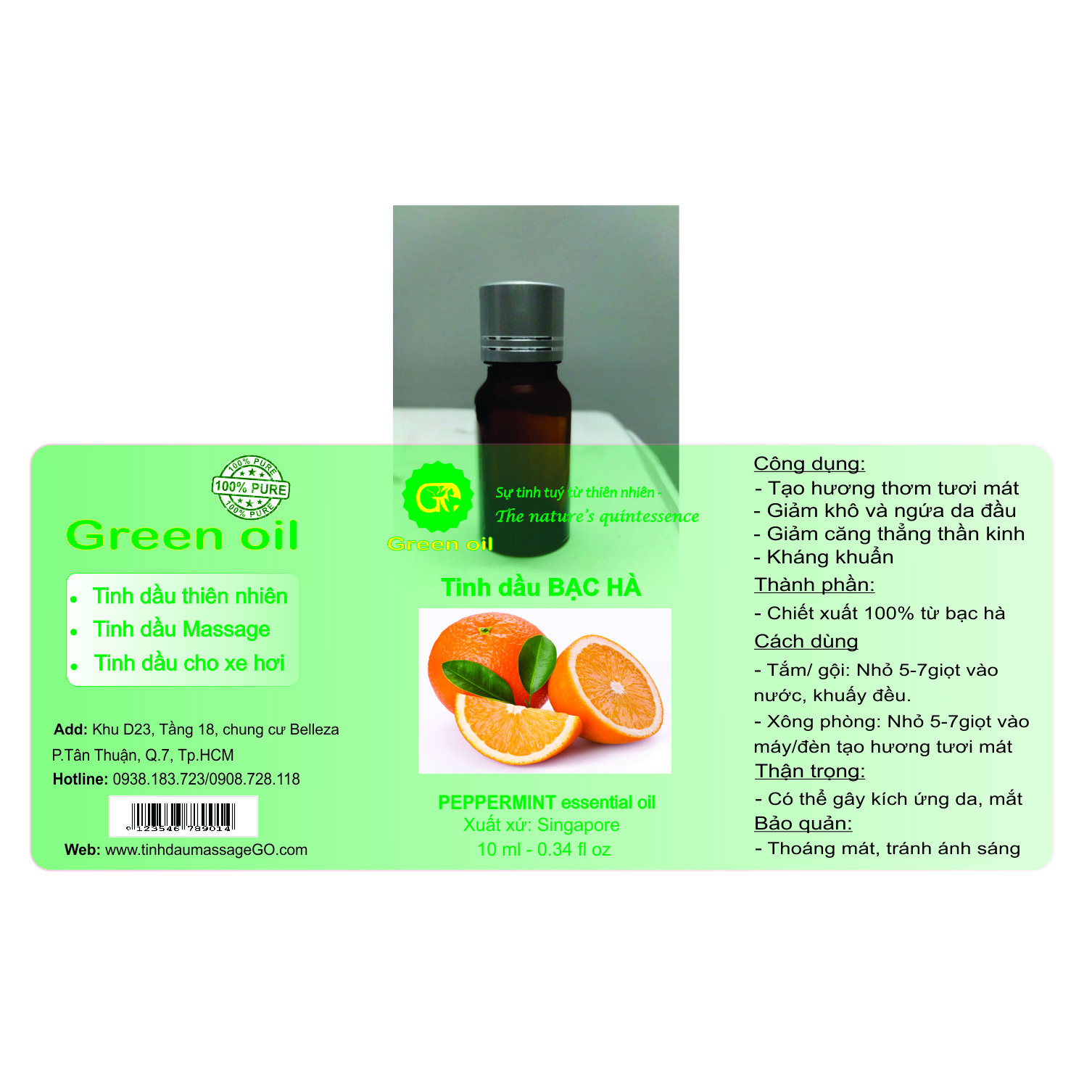 Tinh dầu bạc hà 10ml